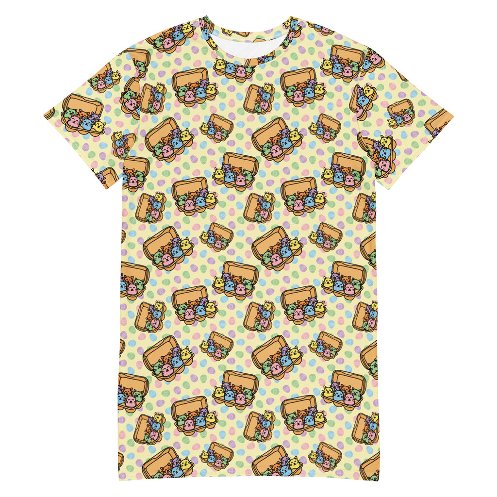 Unisex Multi-wear Tee Dress - 'Easter Kittens' 6XL