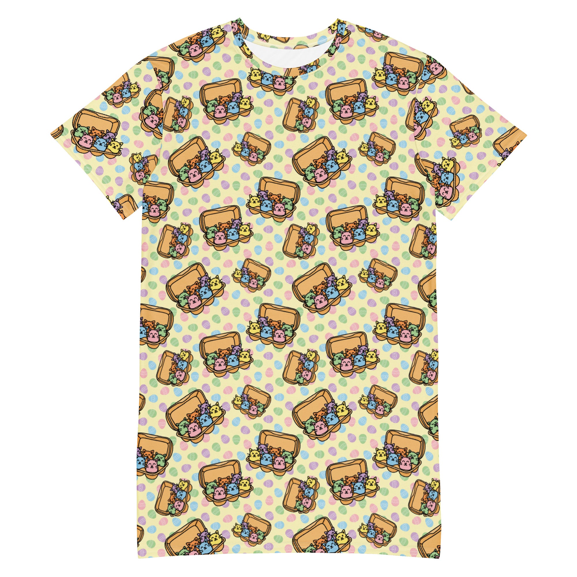 Unisex Multi-wear Tee Dress - 'Easter Kittens' 6XL