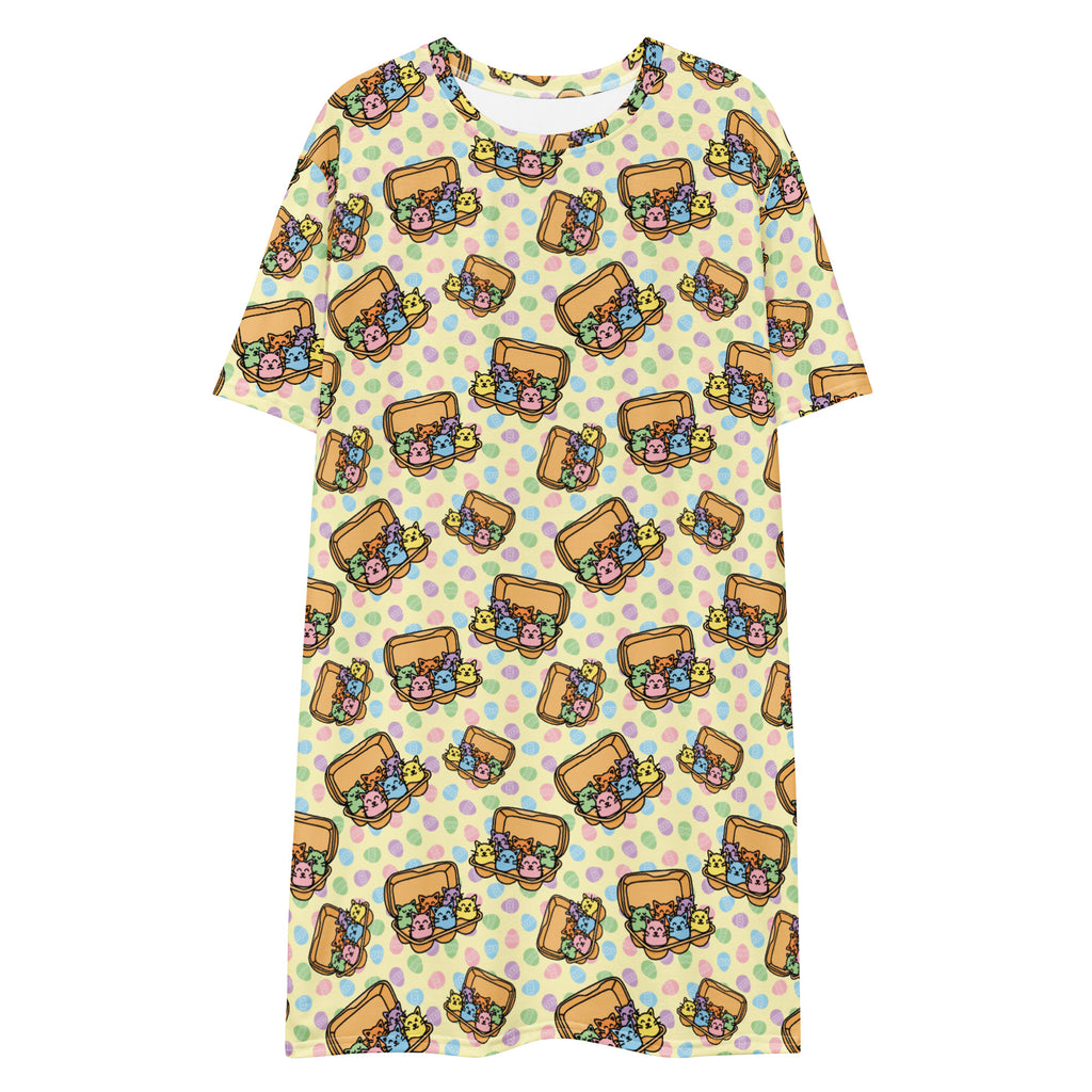 Unisex Multi-wear Tee Dress - 'Easter Kittens'