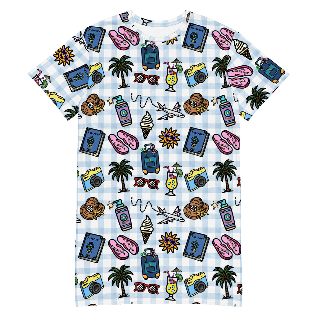Unisex Multi-wear Tee Dress - 'Gingham Getaway' 6XL