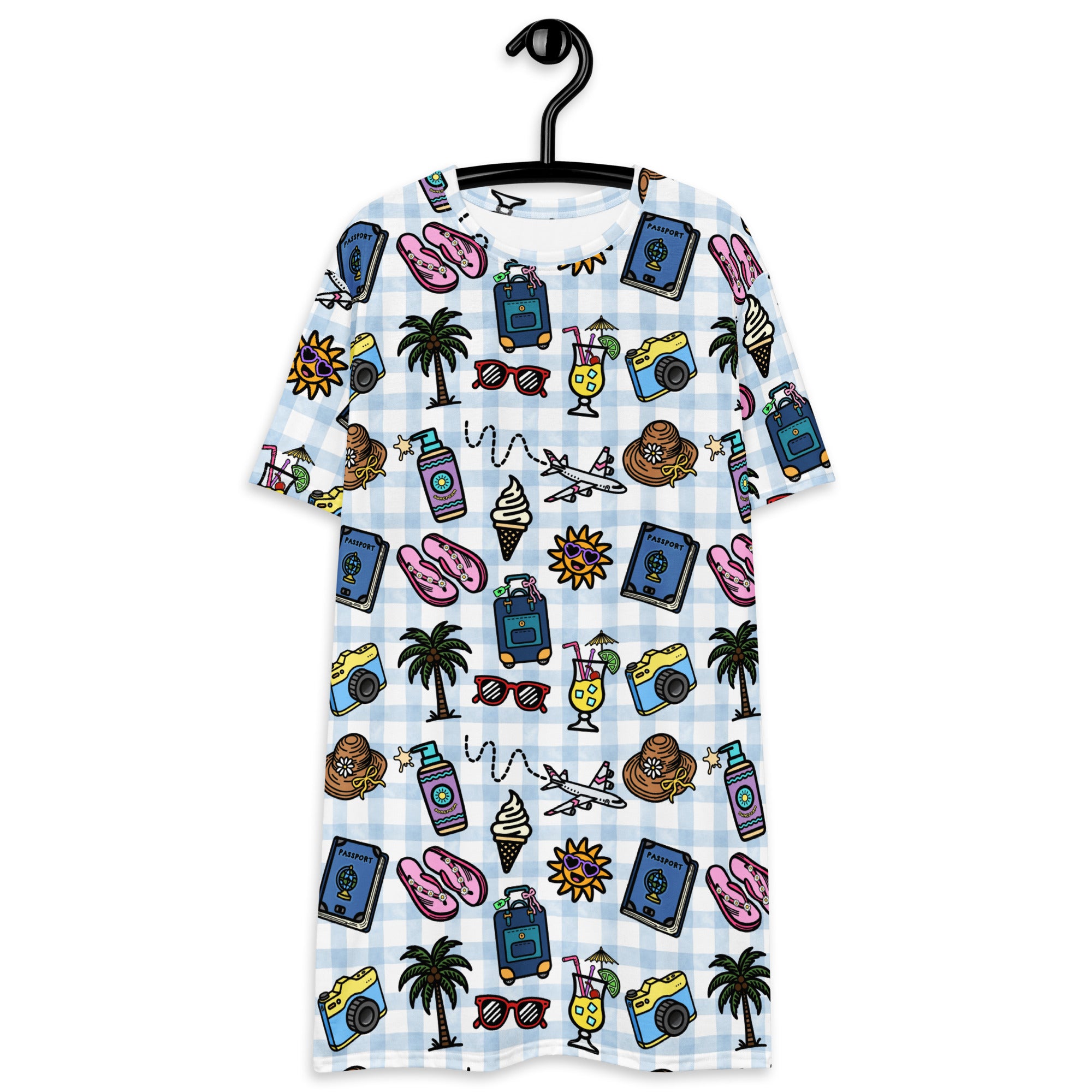 Unisex Multi-wear Tee Dress - 'Gingham Getaway'