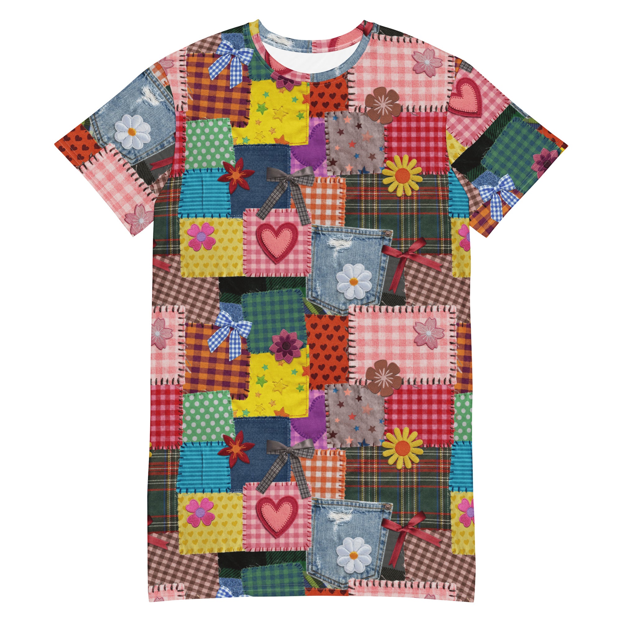 Unisex Multi-wear Tee Dress - 'Perfect Patchwork' 6XL