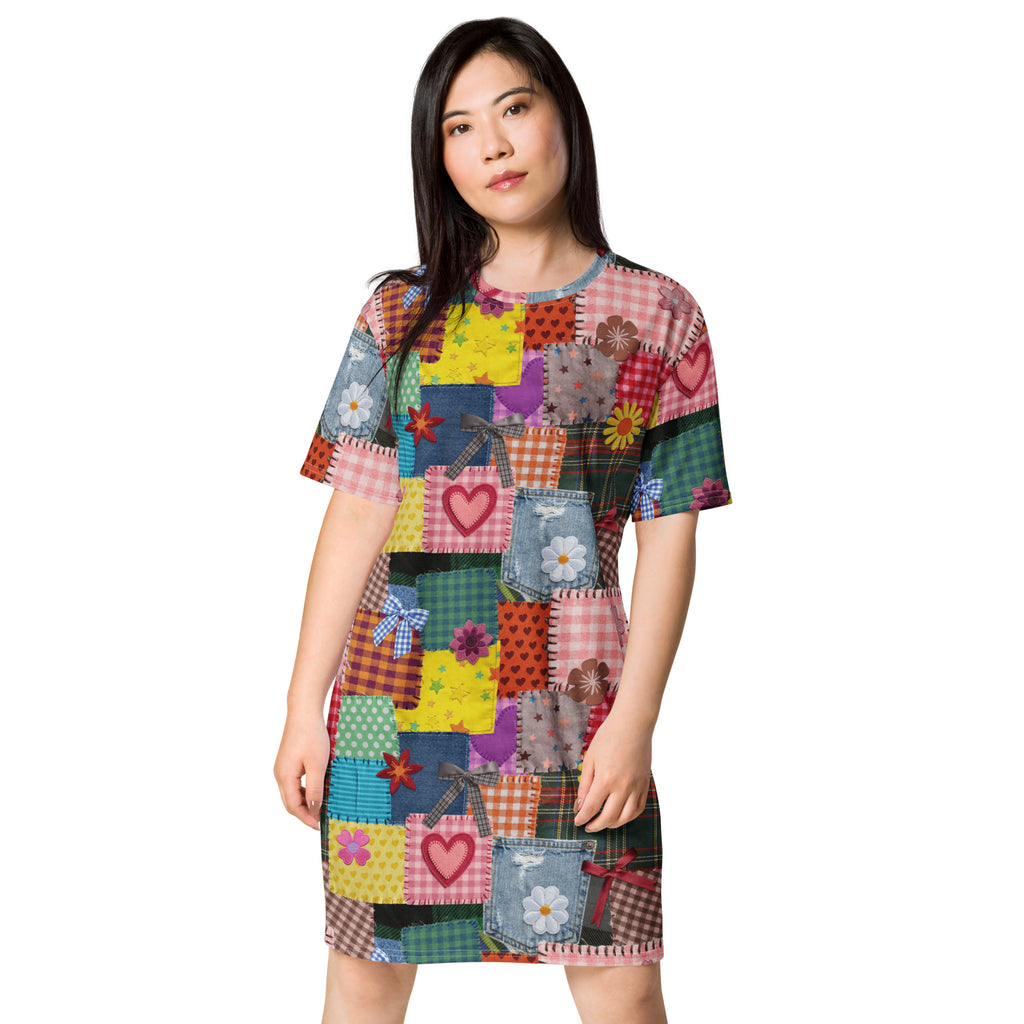Unisex Multi-wear Tee Dress - 'Perfect Patchwork'