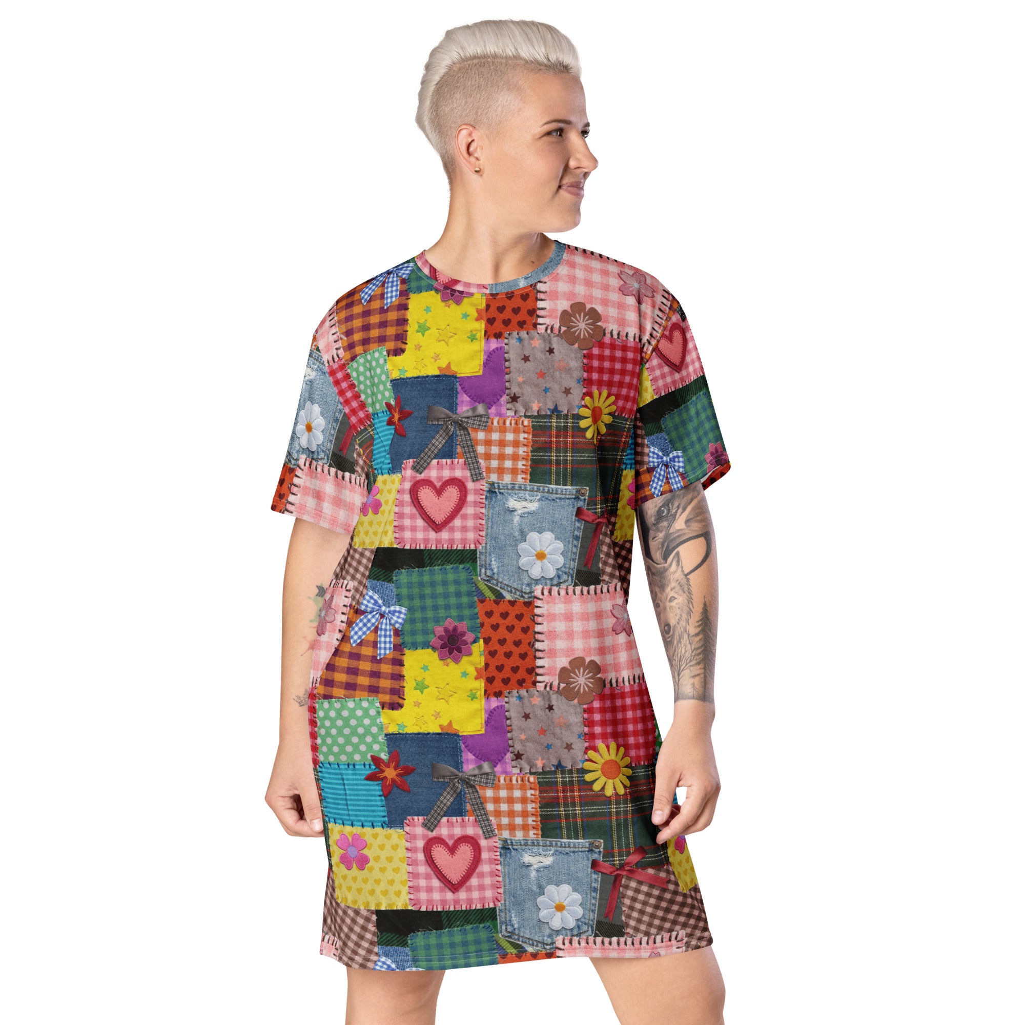 Unisex Multi-wear Tee Dress - 'Perfect Patchwork'