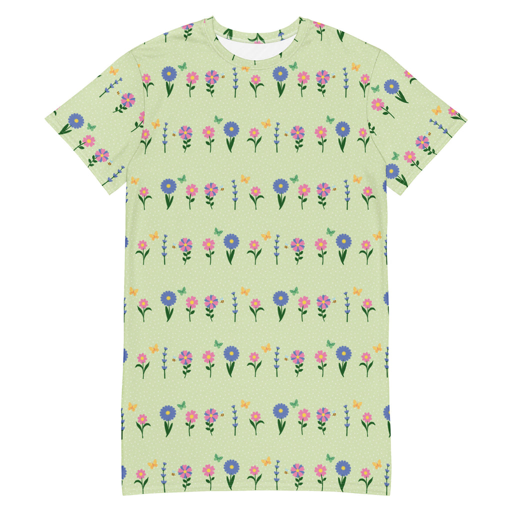 Unisex Multi-wear Tee Dress - 'Spring Stems'