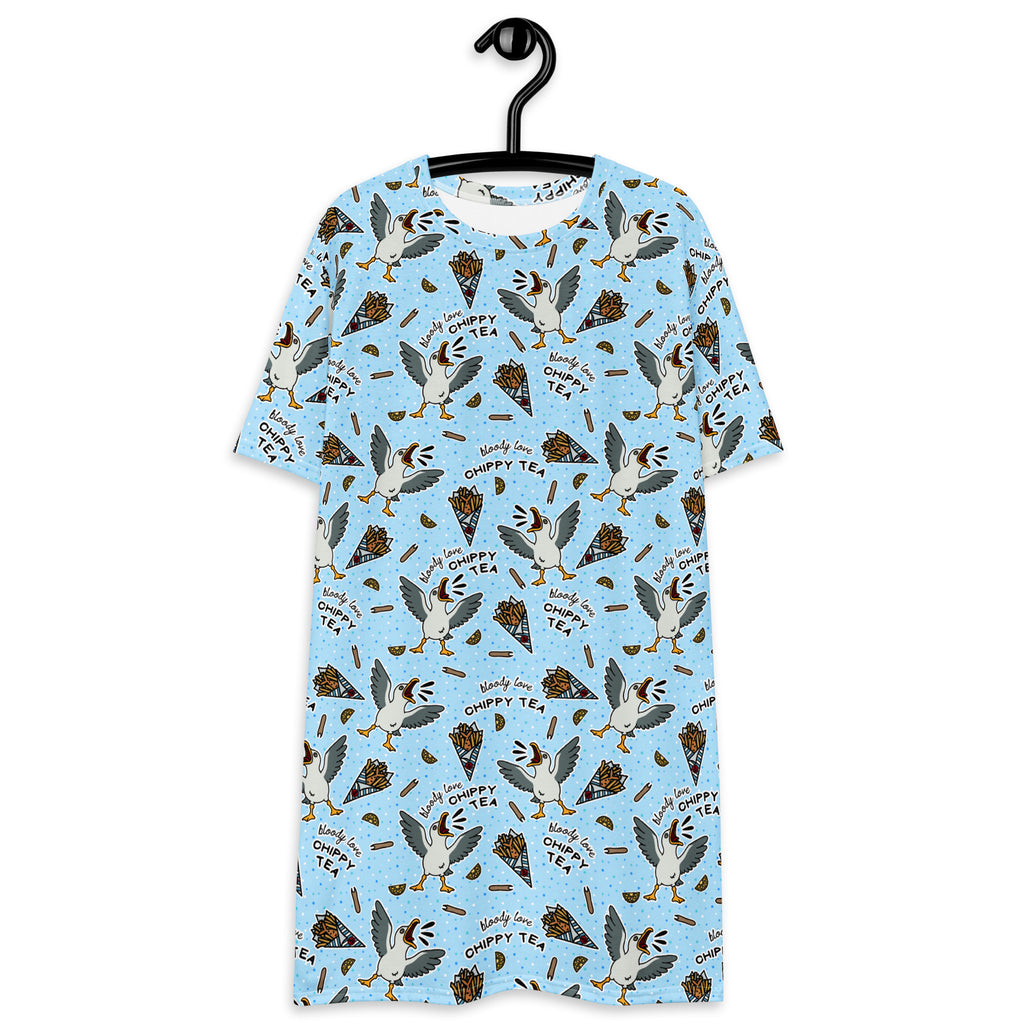 Unisex Multi-wear Tee Dress - 'Chippy Tea' Tee Dress
