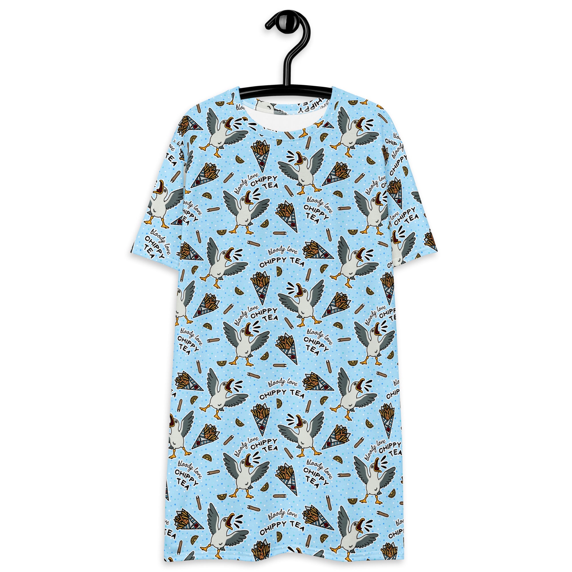 Unisex Multi-wear Tee Dress - 'Chippy Tea' Tee Dress