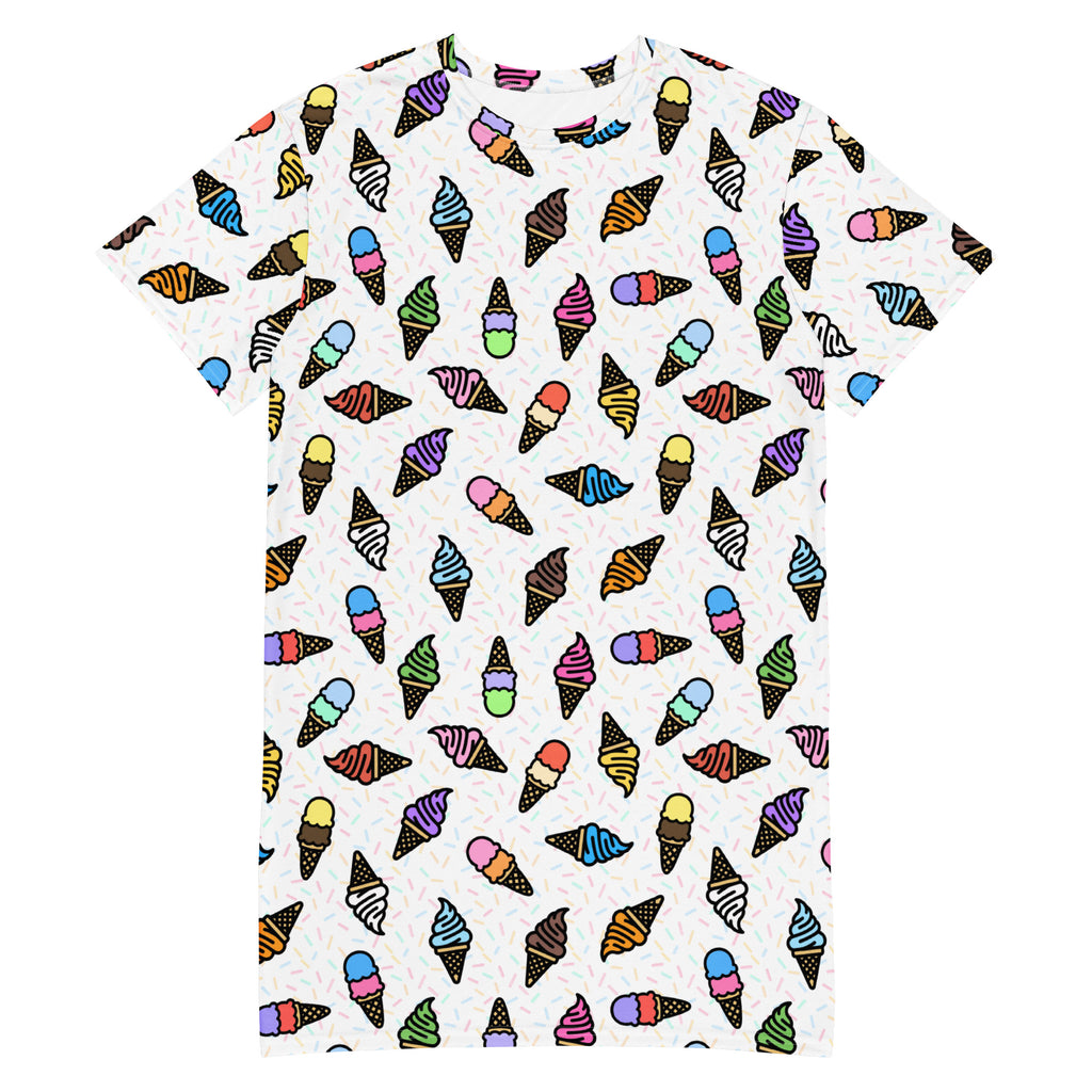 Unisex Multi-wear Tee Dress - 'Ice Cream' 6XL Tee Dress