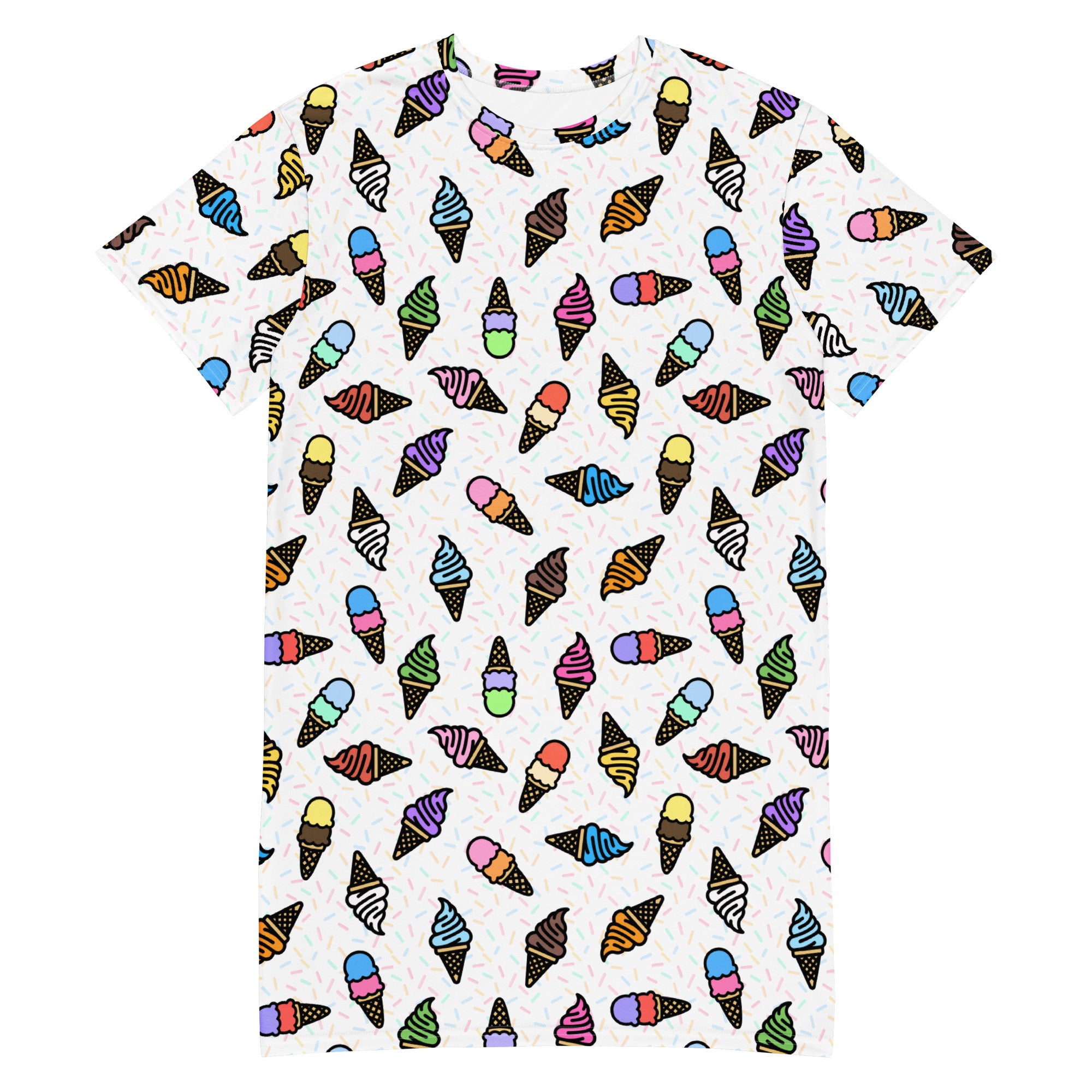 Unisex Multi-wear Tee Dress - 'Ice Cream' 6XL Tee Dress