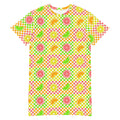Unisex Multi-wear Tee Dress - 'Citrus Squares' 6XL