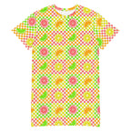 Unisex Multi-wear Tee Dress - 'Citrus Squares' 6XL