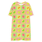 Unisex Multi-wear Tee Dress - 'Citrus Squares'