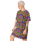 Unisex Multi-wear Tee Dress - 'Comic Chaos'