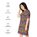 Unisex Multi-wear Tee Dress - 'Comic Chaos'
