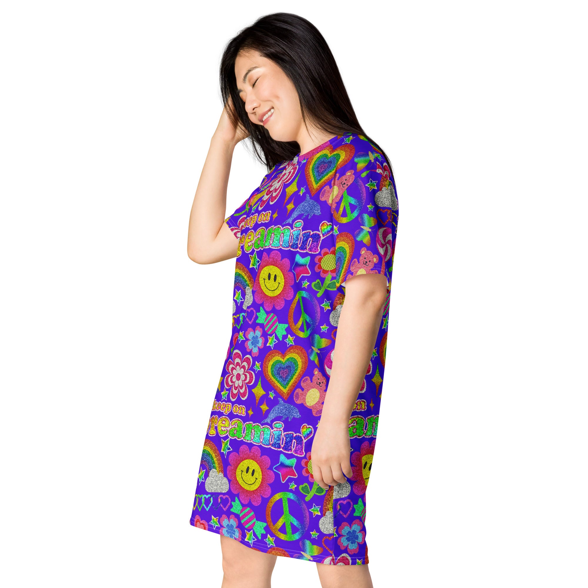 Unisex Multi-wear Tee Dress - 'Glitter Stickers'