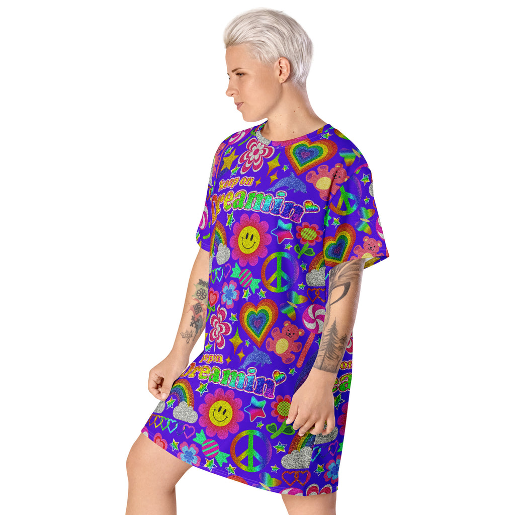 Unisex Multi-wear Tee Dress - 'Glitter Stickers'