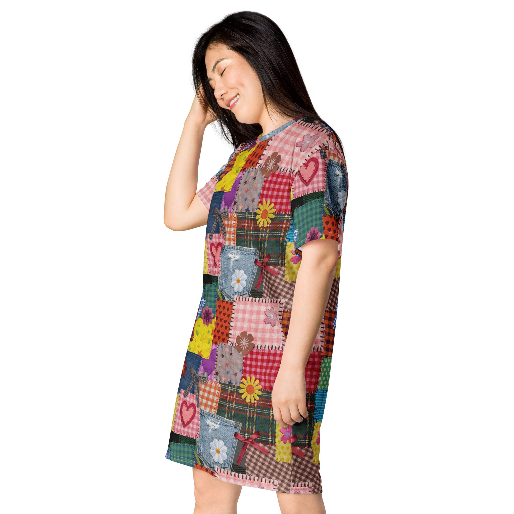 Unisex Multi-wear Tee Dress - 'Perfect Patchwork'