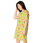Unisex Multi-wear Tee Dress - 'Citrus Squares'