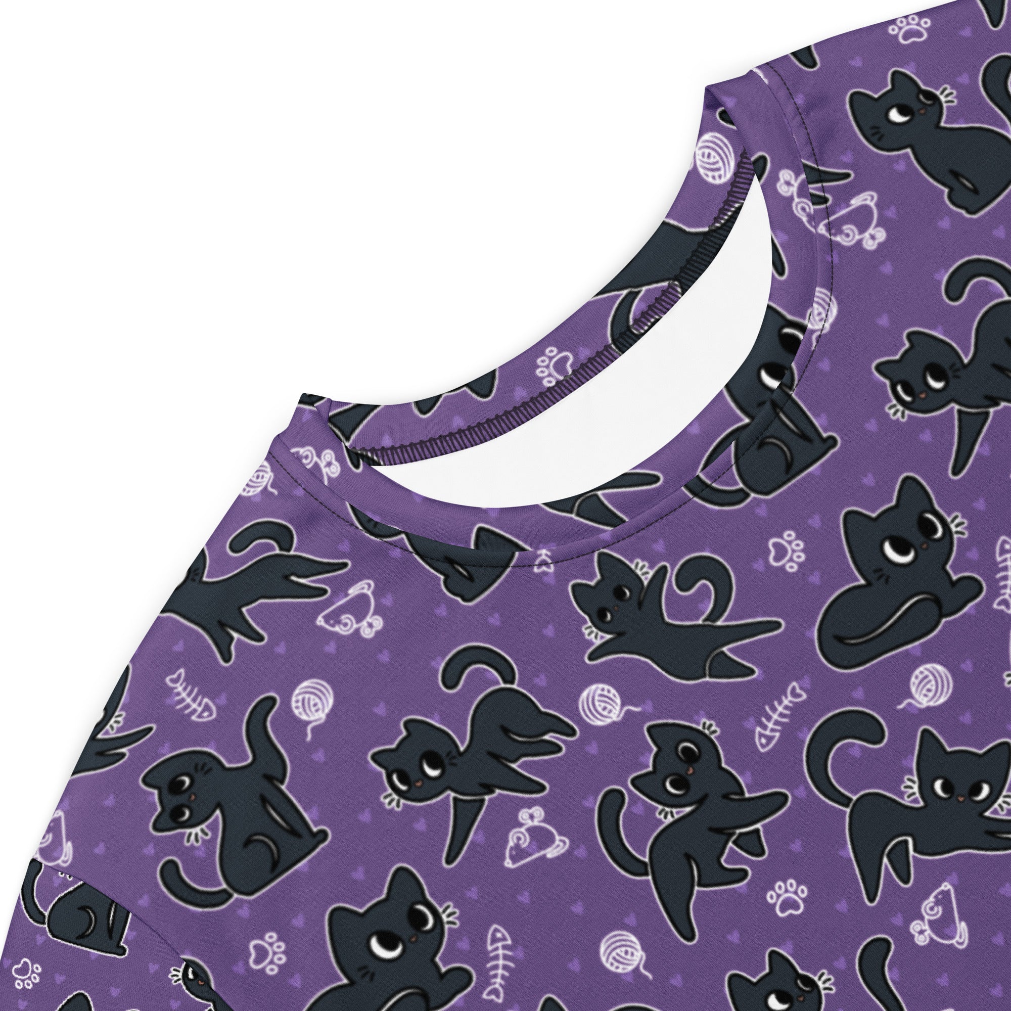 Unisex Multi-wear Tee Dress - 'Purrple Playtime'