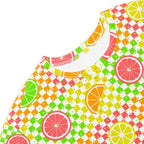 Unisex Multi-wear Tee Dress - 'Citrus Squares'