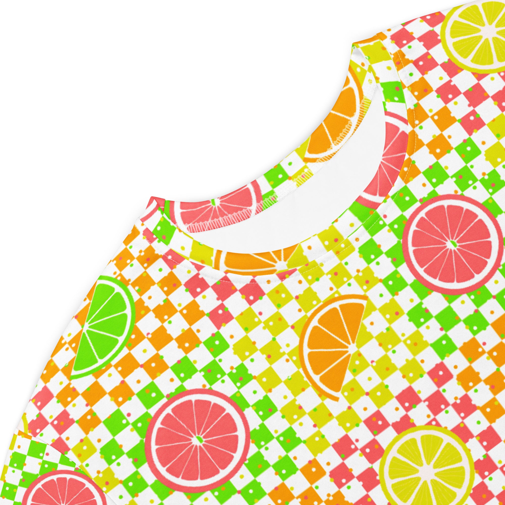 Unisex Multi-wear Tee Dress - 'Citrus Squares'