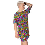 Unisex Multi-wear Tee Dress - 'Comic Chaos'