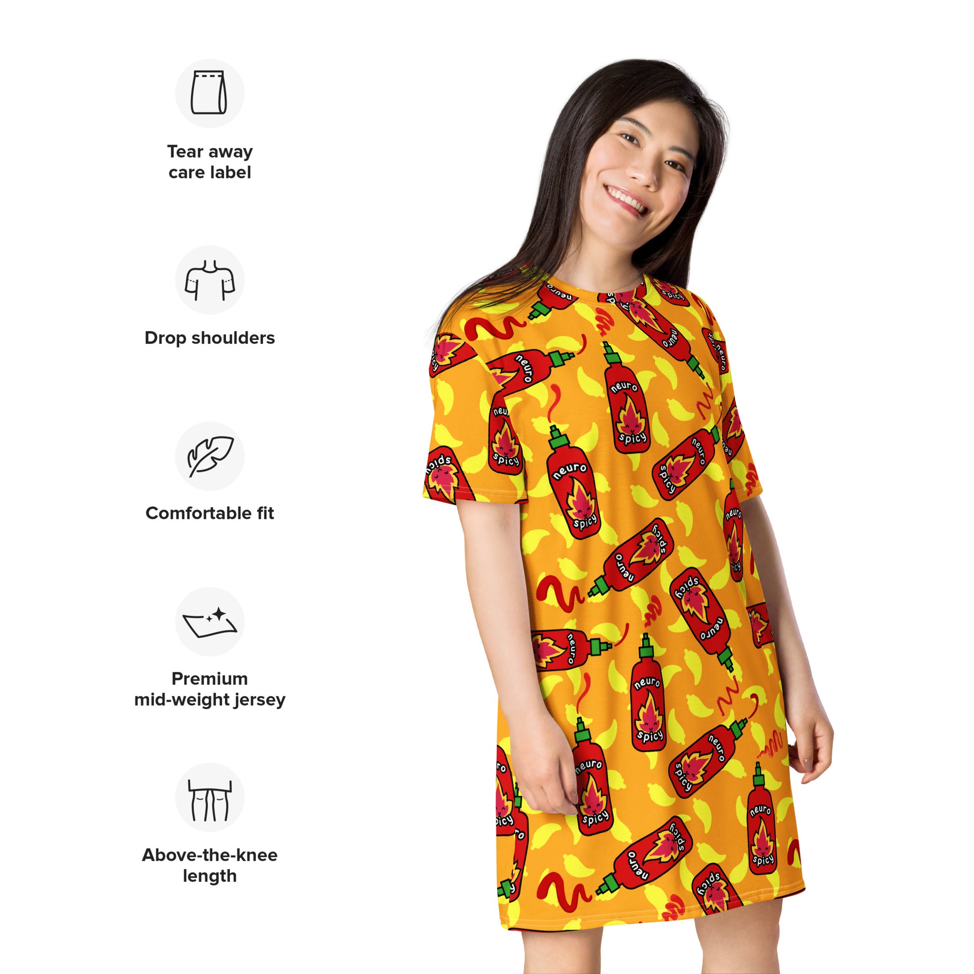 Unisex Multi-wear Tee Dress - 'Neurospicy'