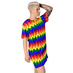 Unisex Multi-wear Tee Dress - 'Rainbow Waves'