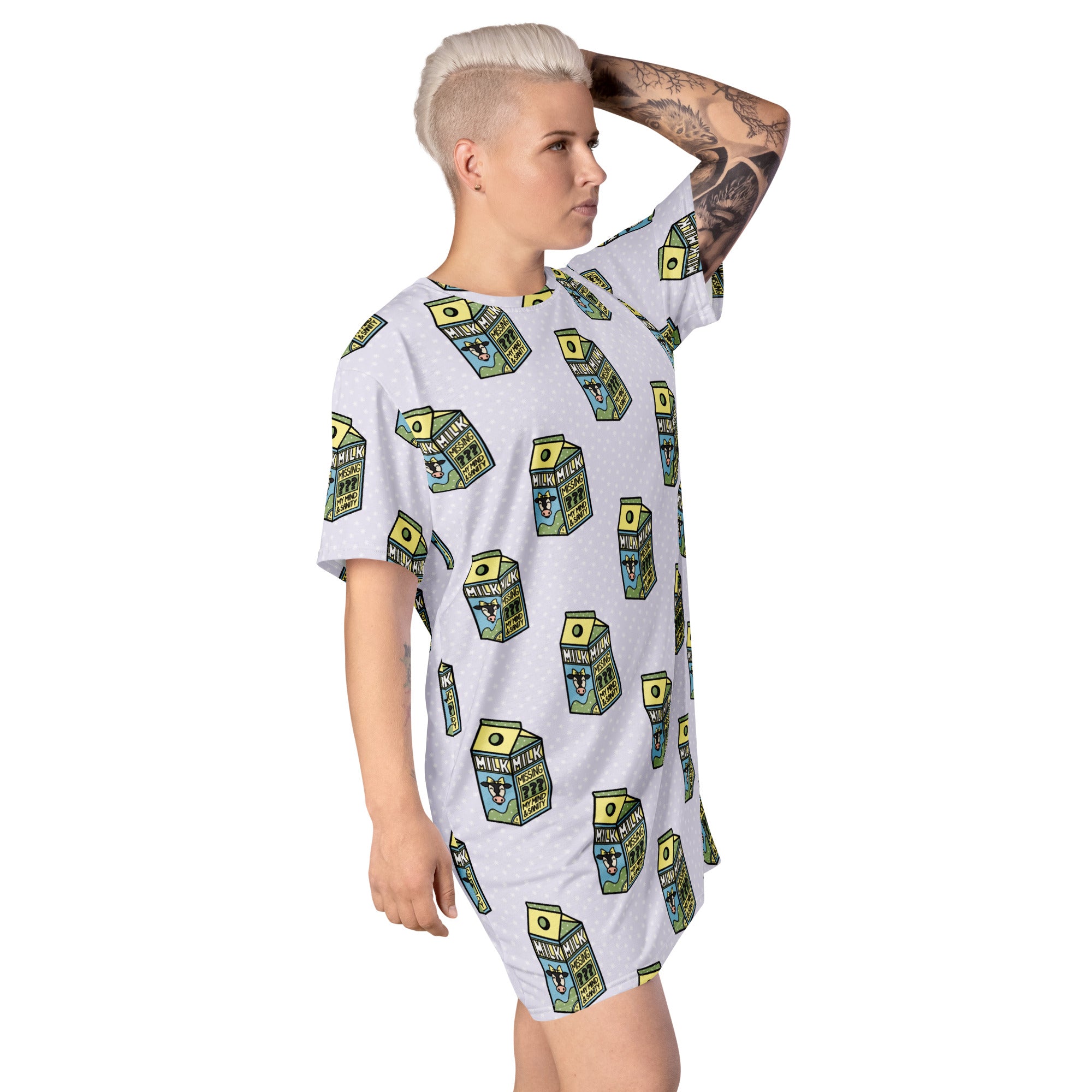 Unisex Multi-wear Tee Dress - 'Got Milk'