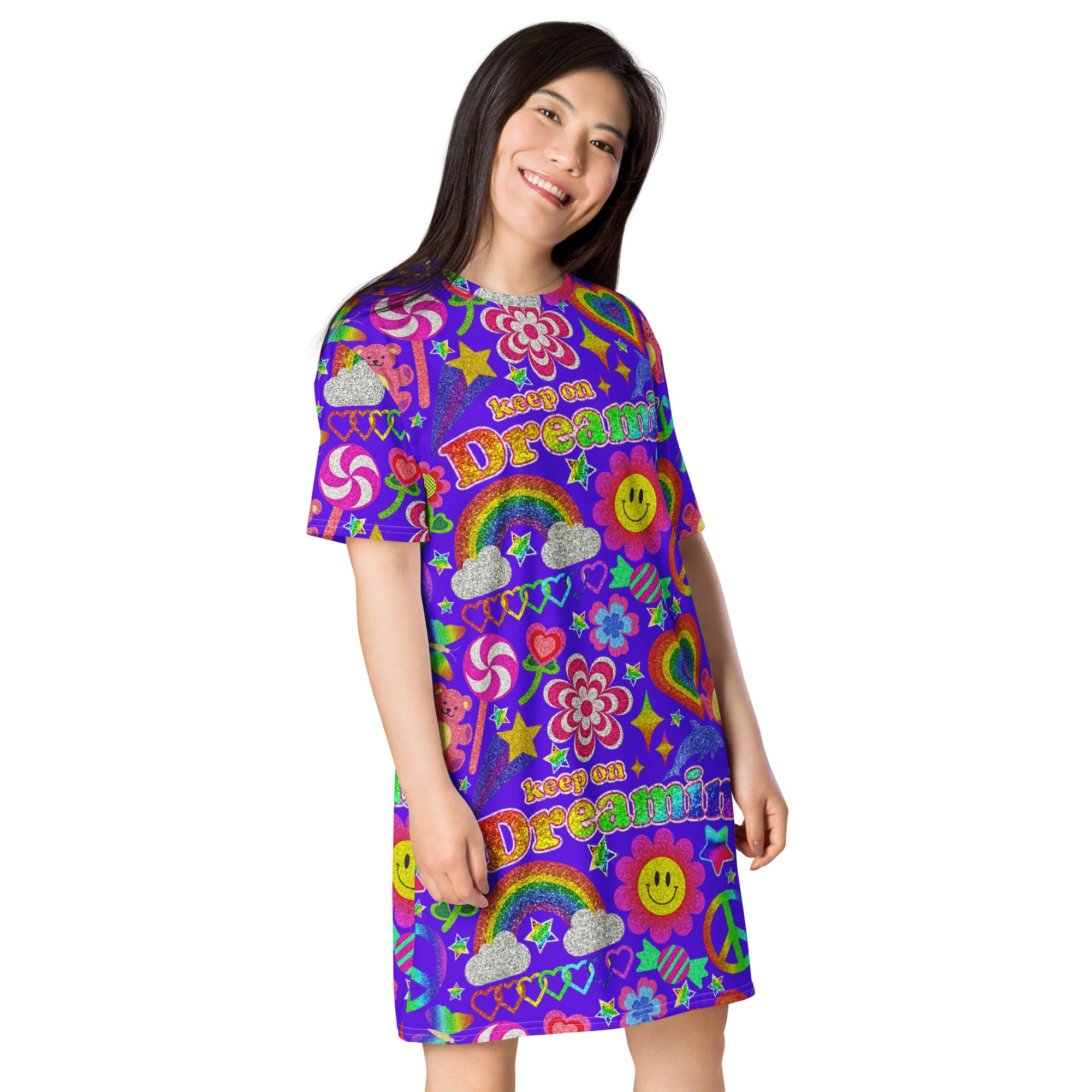 Unisex Multi-wear Tee Dress - 'Glitter Stickers'