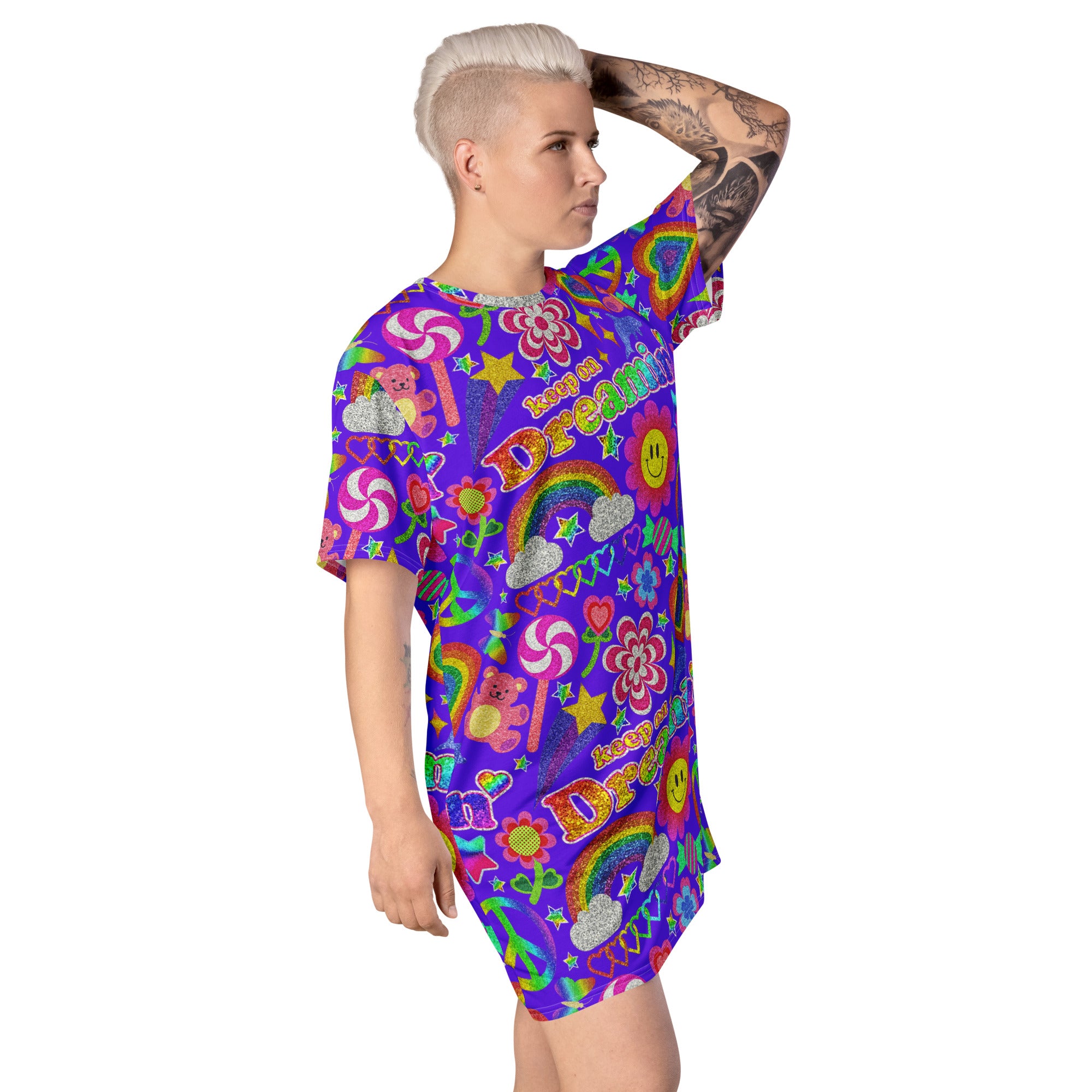 Unisex Multi-wear Tee Dress - 'Glitter Stickers'