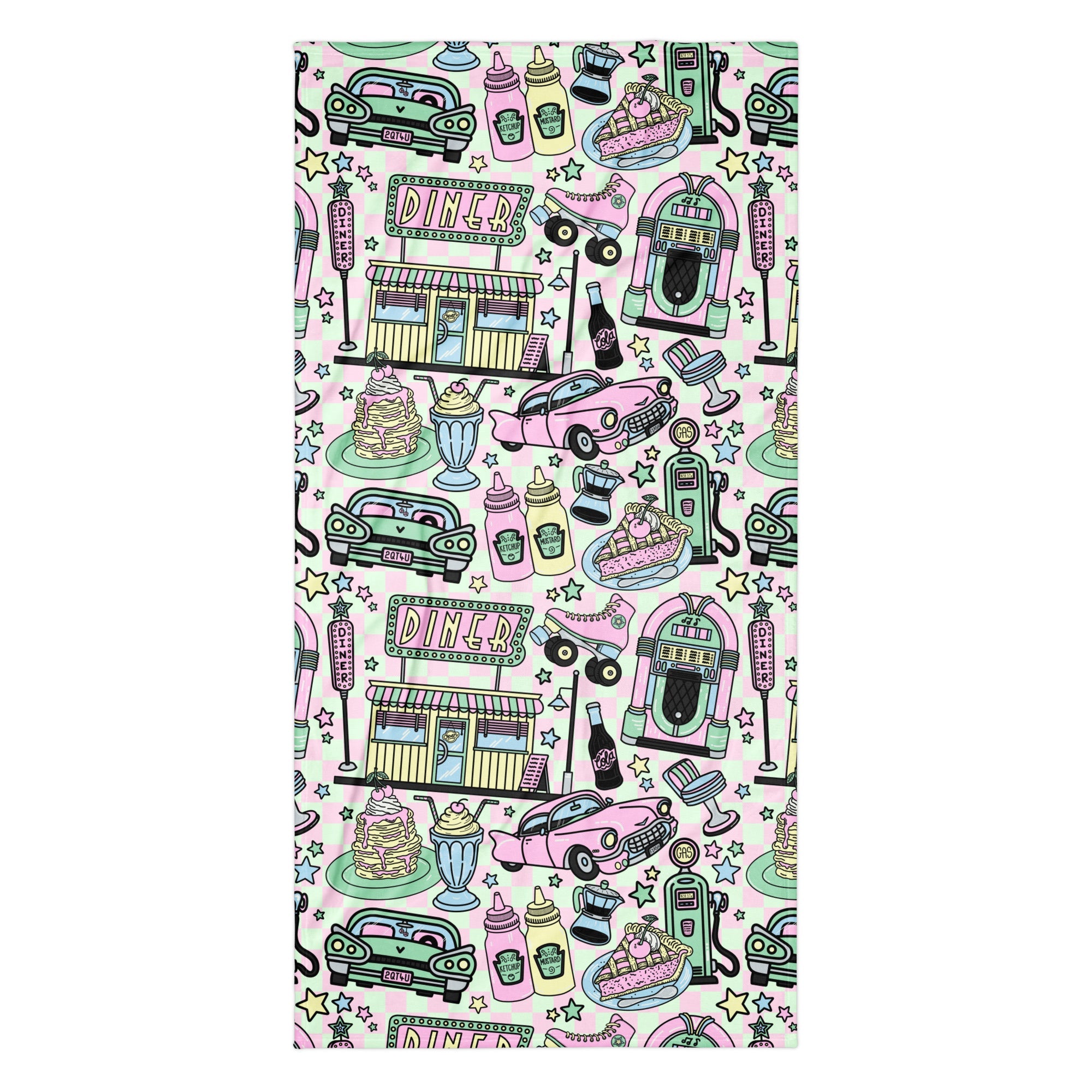 XL Beach Towel - 'Bubblegum Diner' Default Title