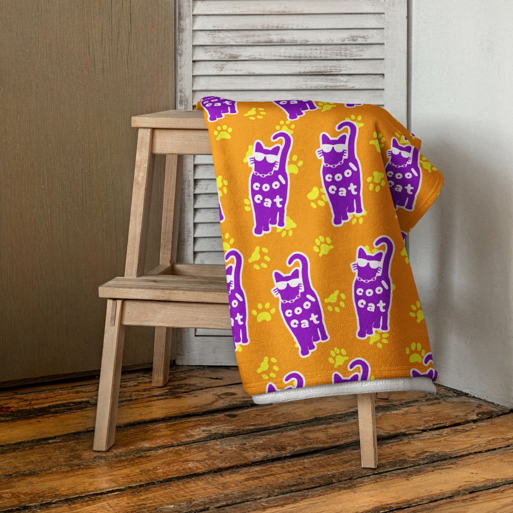 XL Beach Towel - 'Cool Cat'