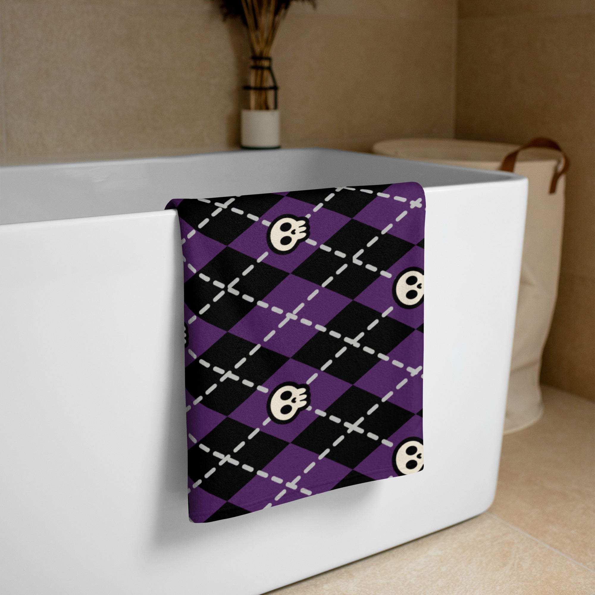 XL Beach Towel - 'Diamond Skulls'