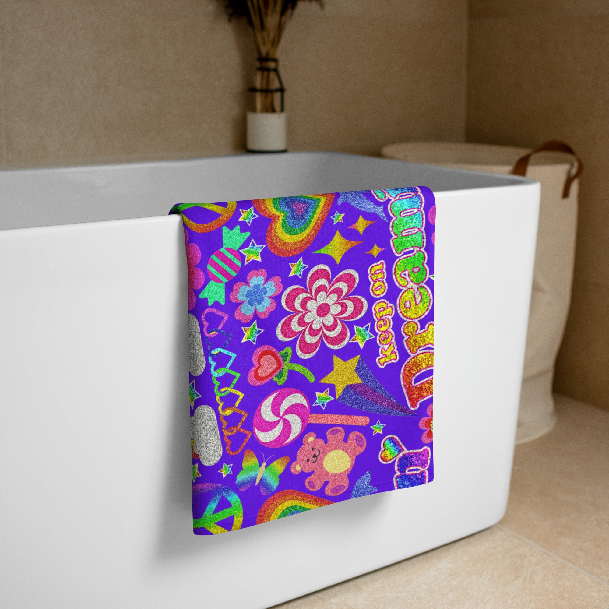 XL Beach Towel - 'Glitter Stickers'