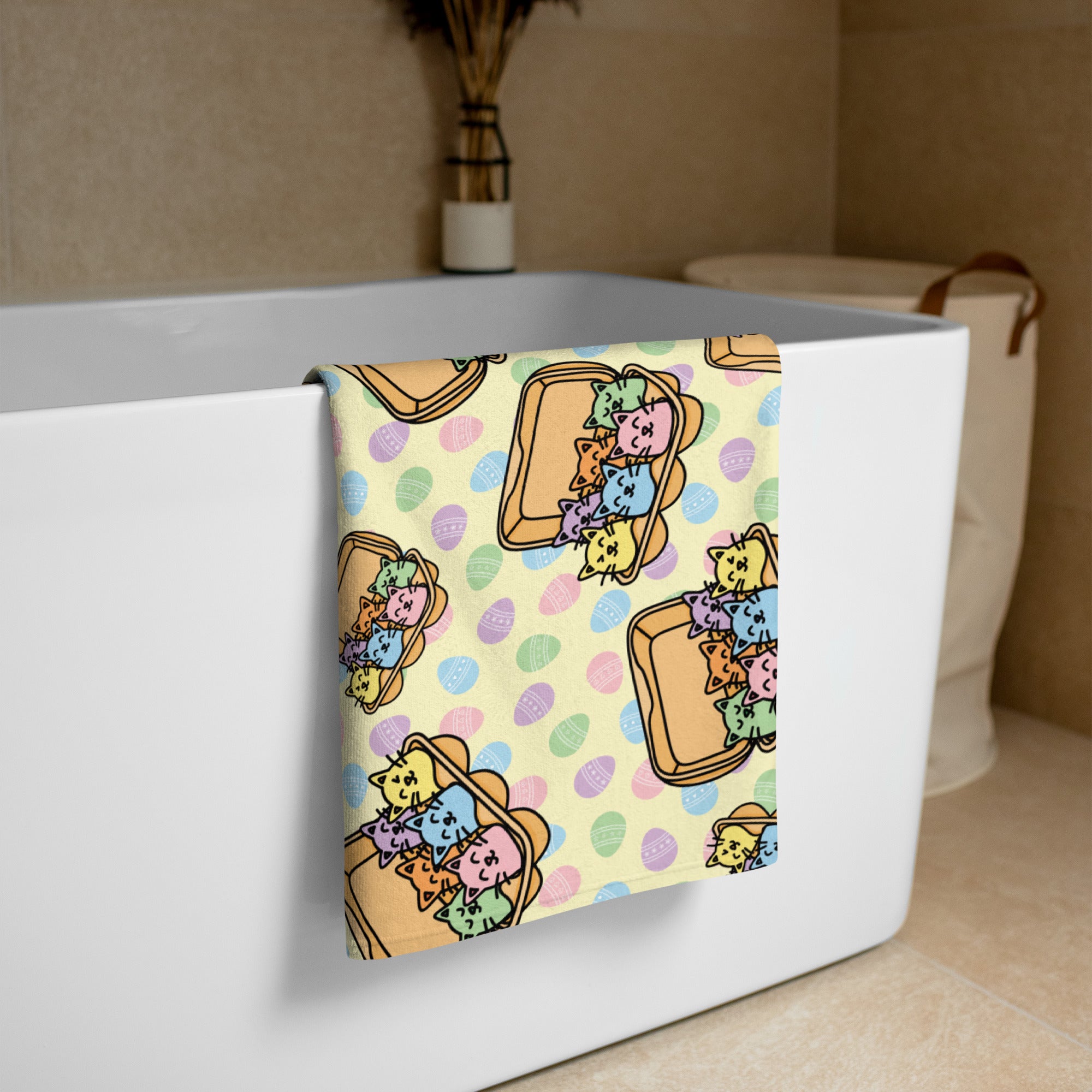 XL Beach Towel - 'Easter Kittens'