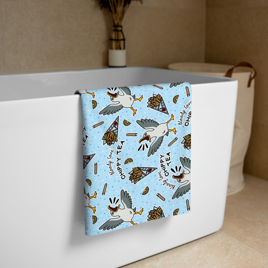 XL Beach Towel - 'Chippy Tea' Towel