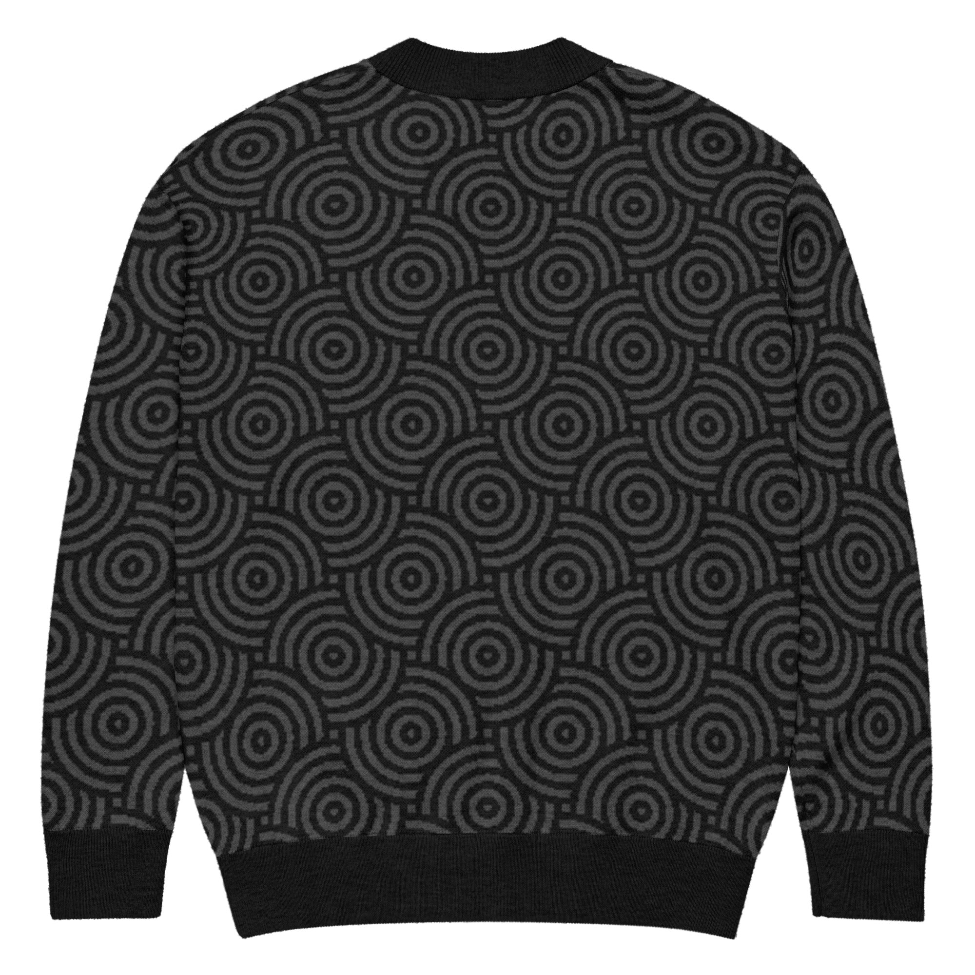 Unisex Relaxed Fit Knitted Cardigan - 'Liquorice Swirl' Cardigan
