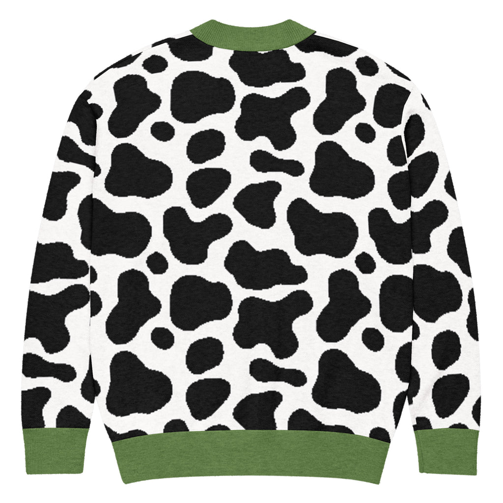 Unisex Relaxed Fit Knitted Cardigan - 'Silly Moo' Cardigan