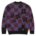 Unisex Relaxed Fit Knitted Cardigan - 'Night Violets'