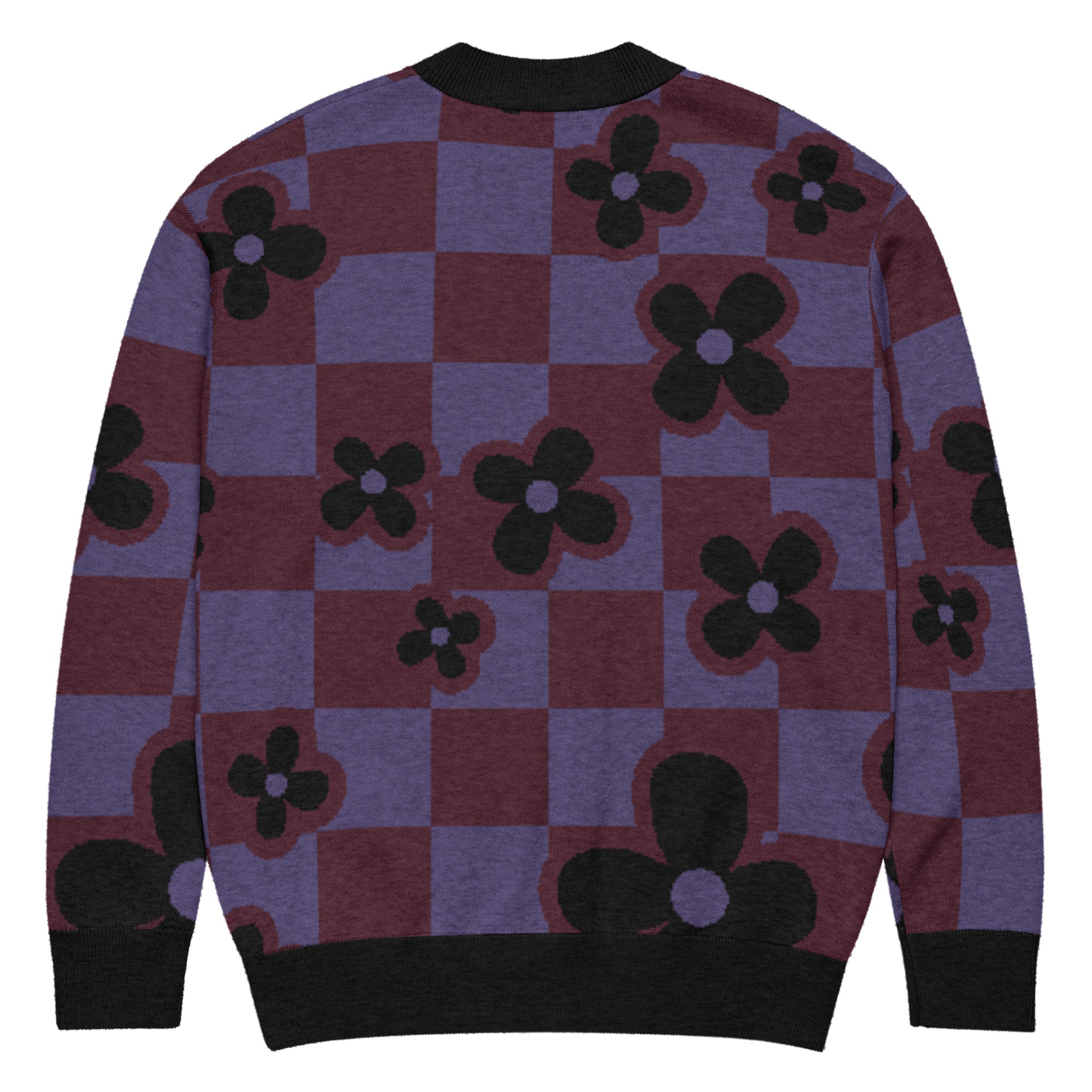 Unisex Relaxed Fit Knitted Cardigan - 'Night Violets'