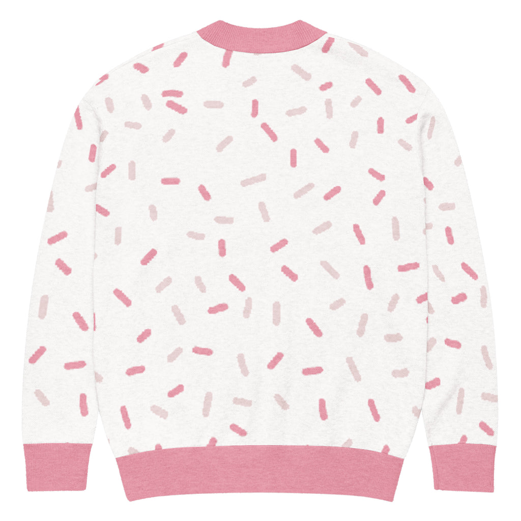 Unisex Relaxed Fit Knitted Cardigan - 'Strawberry Sprinkles'