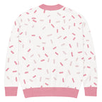 Unisex Relaxed Fit Knitted Cardigan - 'Strawberry Sprinkles'
