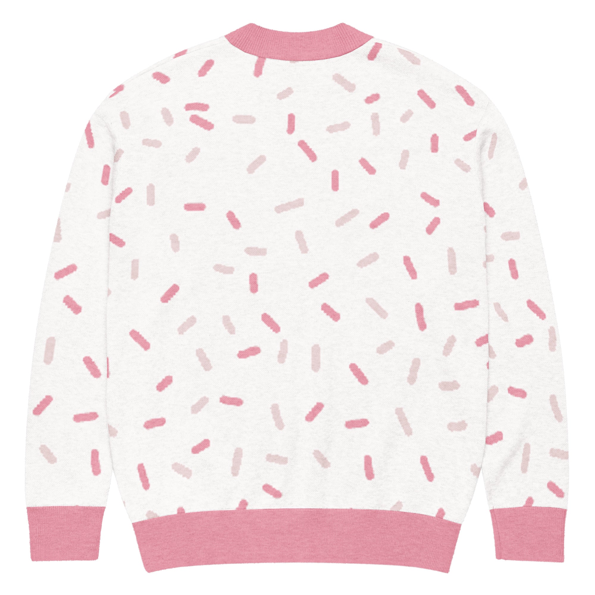 Unisex Relaxed Fit Knitted Cardigan - 'Strawberry Sprinkles'