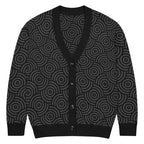 Unisex Relaxed Fit Knitted Cardigan - 'Liquorice Swirl' 2XS Cardigan