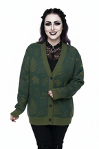 Unisex Relaxed Fit Knitted Cardigan - 'Dark Forest'