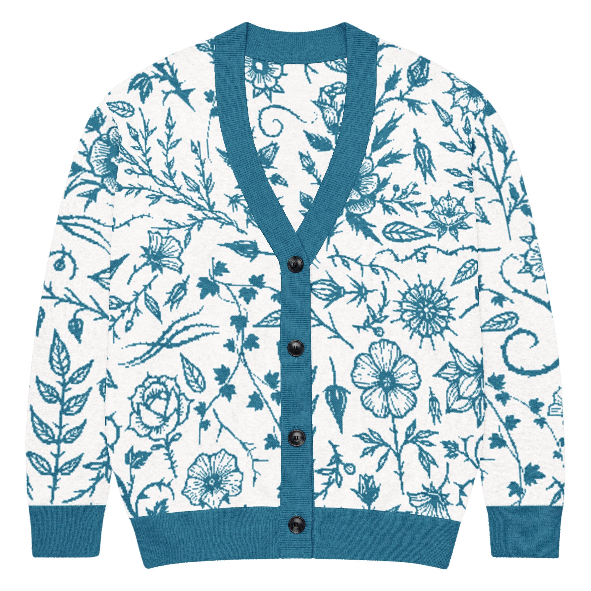 Unisex Relaxed Fit Knitted Cardigan - 'Bone China' 2XS Cardigan