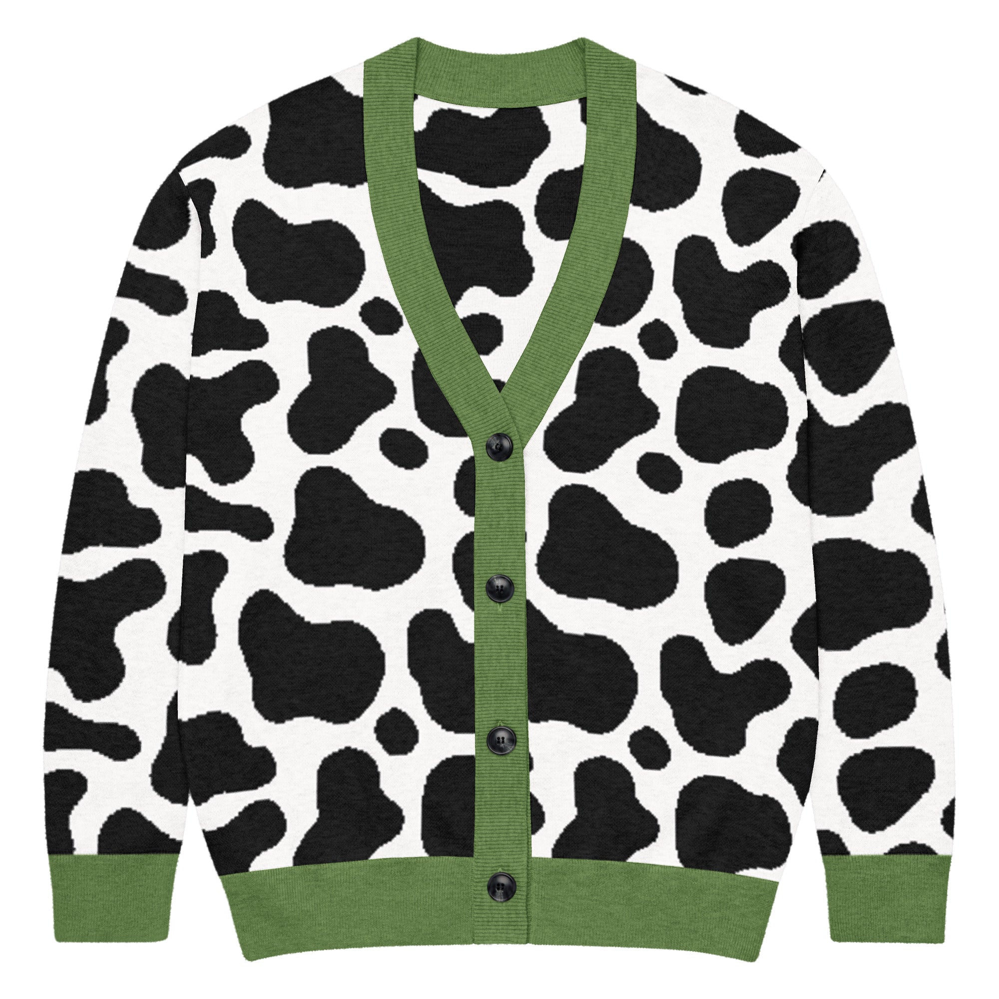 Unisex Relaxed Fit Knitted Cardigan - 'Silly Moo' 2XS Cardigan