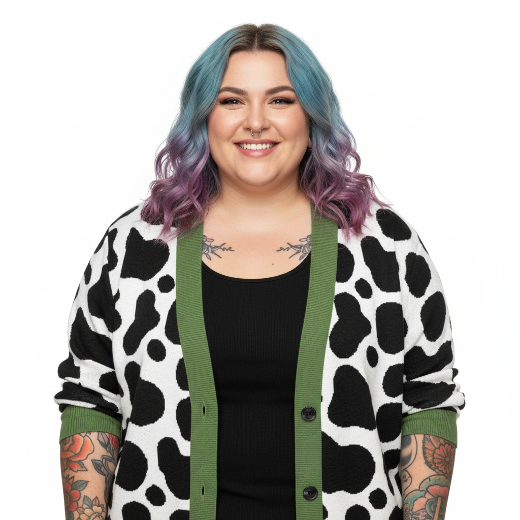 Unisex Relaxed Fit Knitted Cardigan - 'Silly Moo' Cardigan
