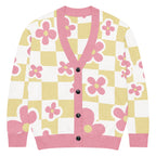 Unisex Relaxed Fit Knitted Cardigan - 'Strawberry Milk' 2XS Cardigan